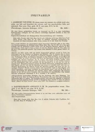 Inkunabeln (Nr. 1 - 36)