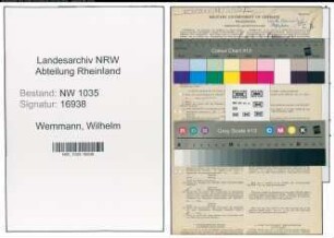 Entnazifizierung Wilhelm Wemmann , geb. 08.11.1900 (Elektromeister)