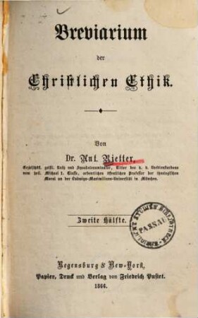 Breviarium der christlichen Ethik, 2