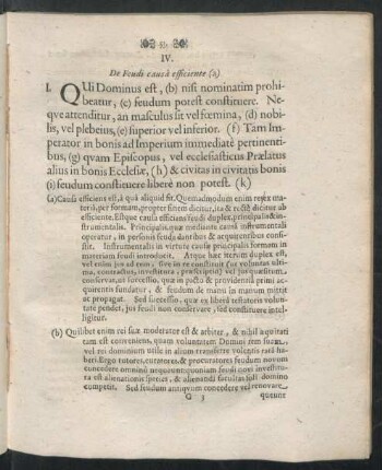 IV. De feudi causa efficiente (a)