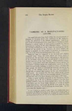Tasmania as a Manufacturing Centre.