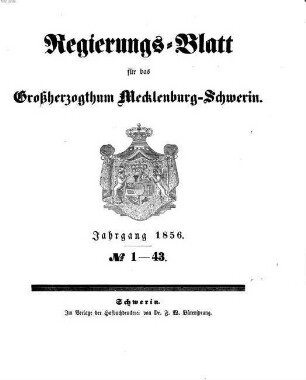 Regierungsblatt für Mecklenburg-Schwerin, 1856