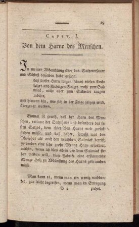 Capit. I. Von dem Harne des Menschen.