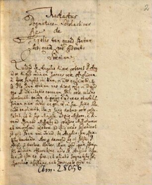 Tractatus de angelis, de beatitudine et actibus humanis de conscientia - BSB Clm 28056