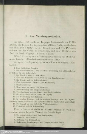 I. Zur Vereinsgeschichte