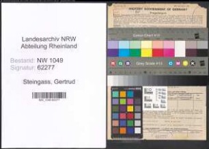 Entnazifizierung Gertrud Steingass , geb. 20.07.1904 ()