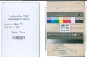 Entnazifizierung Franz Bollen , geb. 19.01.1884 (Regierungsrat)
