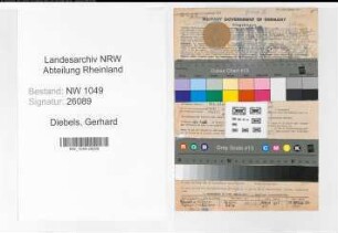 Entnazifizierung Gerhard Diebels , geb. 10.11.1913 (Schlosser)