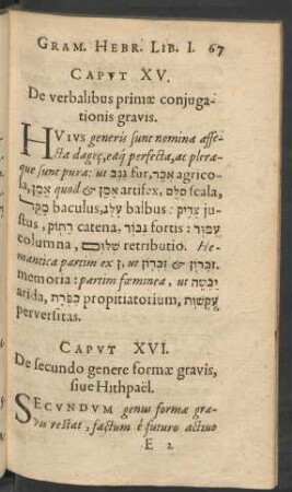 Caput XVI. De secundo genere formae gravis, sive Hithpaël.