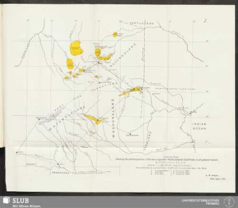 I. Sketch Map Shewing the relative position of the most important Mashonaland Goldfields as at present known
