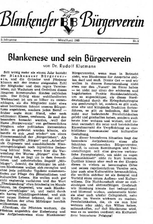 Blankenese und sein Bürgerverein