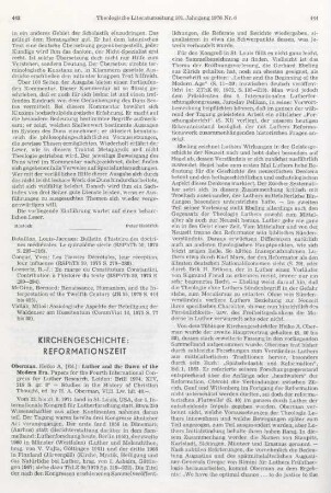 Kirchengeschichte: Reformationszeit