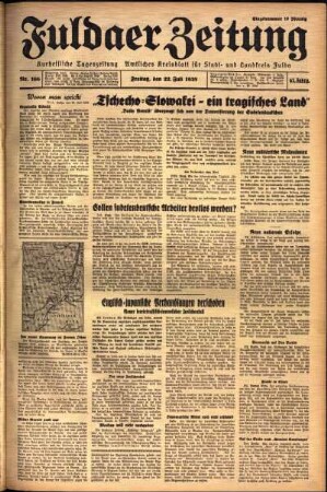 Ausgabe vom Freitag, den 22. Juli 1938.