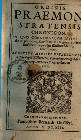 Ordinis Praemonstratensis Chronicon ...