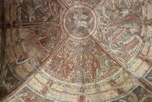 Himmlisches Jerusalem mit Darstellungen der Apostel und Szenen aus dem Leben Christi