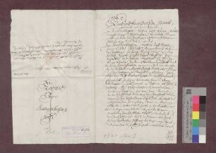 Hans Georg Lindemer von Marzell verkauft der badischen Landesherrschaft ca. 11 Jauchert Wald um 237 Gulden.