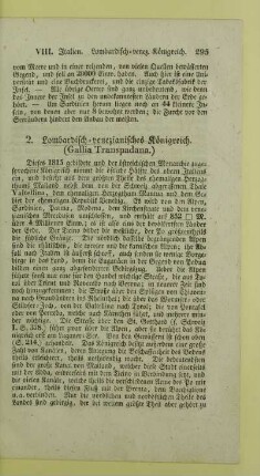 2. Lombardisch-venezianisches Koenigreich. (Gallia Transpadana.)