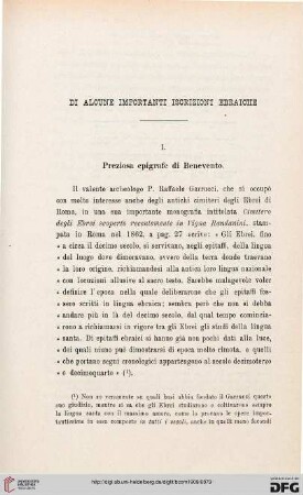 37: Di alcune importanti iscrizioni ebraiche