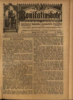 Erste Ausgabe vom Sonntag, den 27. März 1898.