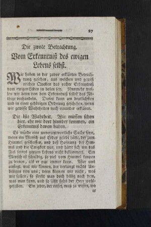 Die zwote Betrachtung.