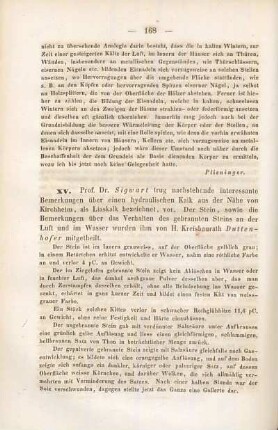 Professor Dr. Sigwart: über einen hydraulischen Kalk aus der Nähe von Kirchheim