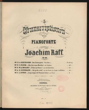 No. 2: Aria "Che farò senza Euridice" : aus Orpheus von Ch. Gluck