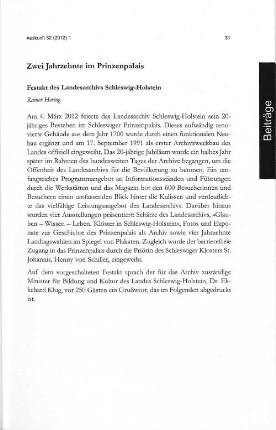 Festakt des Landesarchivs Schleswig-Holstein