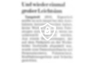 Und wieder einmal großer Leichtsinn