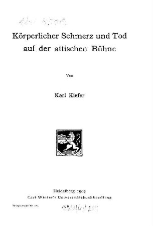 Körperlicher Schmerz und Tod auf der attischen Bühne