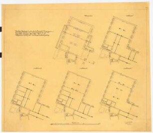 AEG-Hauptverwaltungsgebäude, Berlin: Nördlicher Seitenflügel: 5 Grundrisse, 1:100