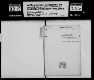 Weill-Thomsen, Dr. Walter, Fabrikdirektor in Lugano und Dr. Max Israel Weill, Kaufmann in Berlin-Charlottenburg Käufer: Unterländer Evangelischer Kirchenfond in Karlsruhe Lagerbuch-Nr. 4013 d Karlsruhe
