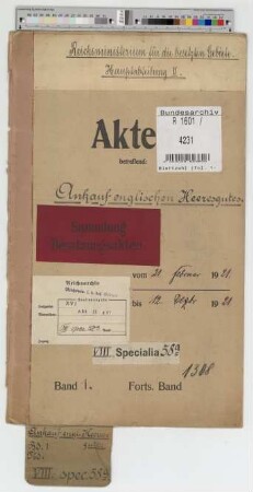 Ankauf von englischem Heeresgut