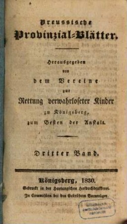 Preußische Provinzial-Blätter. 3. 1830