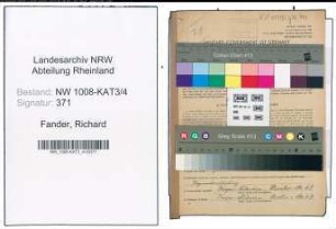 Entnazifizierung Richard Fander , geb. 14.06.1901 (Steuerinspektor)