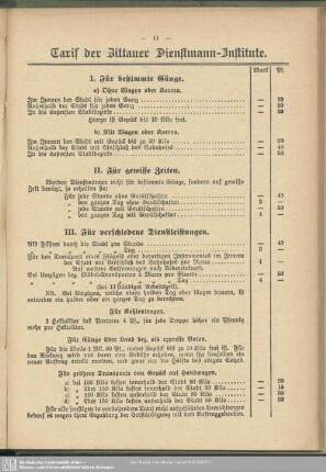 Tarif der Zittauer Dienstmann-Institute