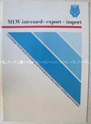 Werbeschrift des Außenhandesbetriebes MLW intermed (Medizin-, Labor- und Wägetechnik) zur Leipziger Frühjahrsmesse 1987