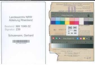 Entnazifizierung Gerhard Schuemann , geb. 21.01.1908 (Angestellter)