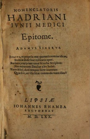 Nomenclatoris Epitome