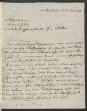 Brief von Jacob Friedrich Wilhelm Demler an Johann Jacob Kohlhaas