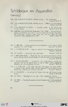 Schilderijen en aquarellen (Nr. 369-394)