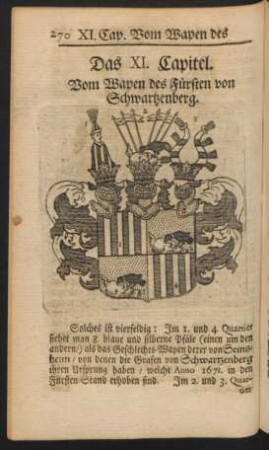 Das XI. Capitel. Vom Wapen des Fürsten von Schwartzenberg
