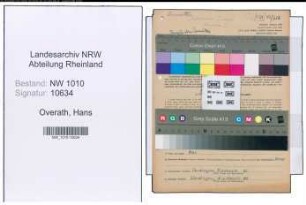 Entnazifizierung Hans Overath , geb. 18.03.1910 (Baumeister)