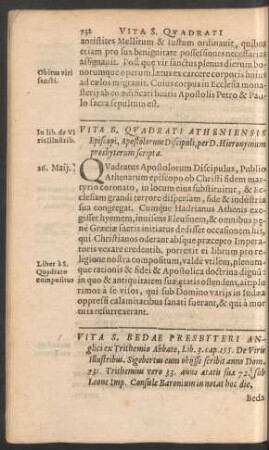Vita S. Bedae Prescyteri Anglici ...