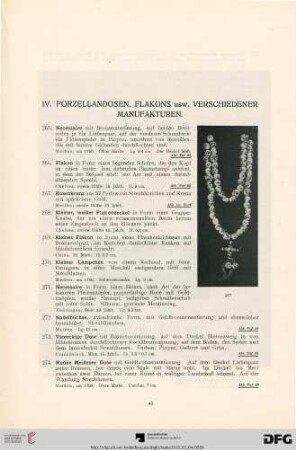 IV. Porzellandosen, Flakons usw. Verschiedener Manufakturen (Nr. 265-281)