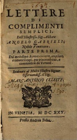 Lettere di complimenti semplici, 1.