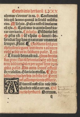 Benedictio herbarum.