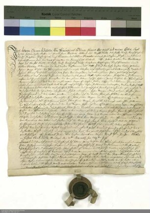 Revers Johann Georg Wilhelms von Praunheim bezüglich der Belehnung mit Gütern bei Praunheim und Eschersheim durch Adalbert [von Schleifras], Abt von Fulda