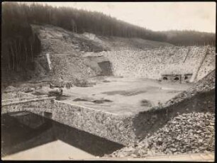 Talsperre, Klingenberg: Baustelle von oben