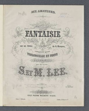 Fantaisie sur un thême de H. Monpou : comp. pour violoncelle et piano concertans