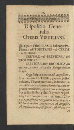 Dispositio Generalis Operis Virgiliani.